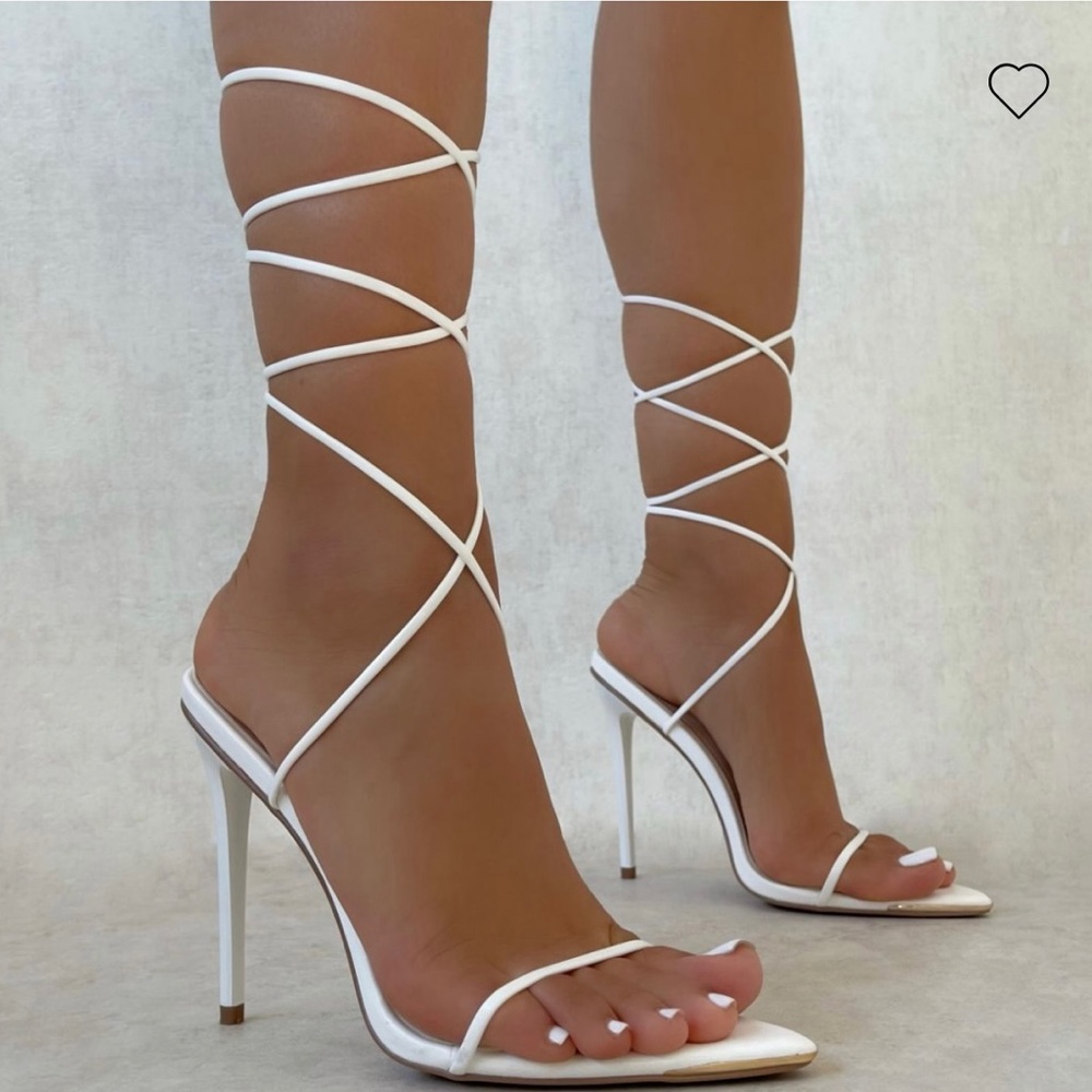 Simmi Shoes White Lace Up Heels US 9